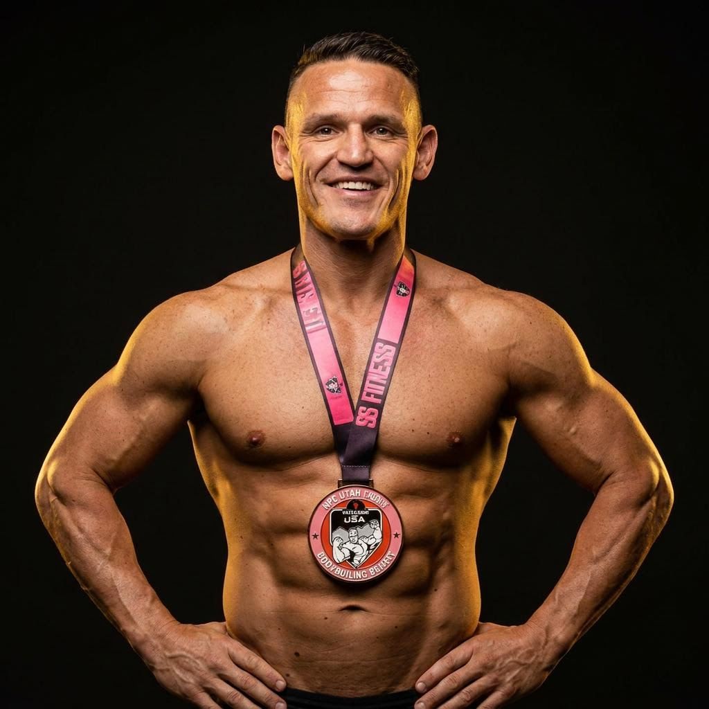 Built By Champion — NPC Men's Physique Champion, real competition medal